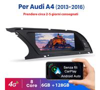 Carplay Per Audi A4 2013-2016 6+128G Android 12 Autoradio GPS Navi WIFI 4G DAB+