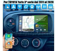 Carplay Per TOYOTA Yaris 3ª 2011-2020 Android14 Autoradio GPS WIFI RDS USB 2+32G