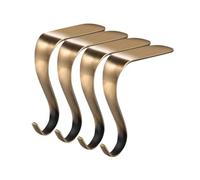 CarpNettore 4x Porta Calze di Natale, Ganci per Calze di Natale Leggeri, Ganci per Ornamenti Natalizi per Decorazioni Dell'albero di Natale, Bronzo