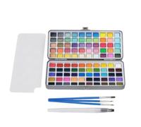 CarpNettore Acquerelli Solidi Set Pittura Tavolozza Pennelli Pennarello Ad Acqua Scatola Compatta con Vassoio Estraibile Trasporto Semplice Adatto per Principianti Studenti d'Arte Artisti all’Aperto