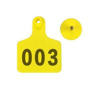 CarpNettore Marca Auricolare Numerata Affidabile Design Riutilizzabile, Marchio Auricolare con Numeri, per Fattoria, Giallo