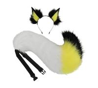 CarpNettore Set da 2 Pezzi Orecchie da E Coda in Pile Morbido con Cerchietto Curvo E Chiusura a Fibbia per Cosplay Costume Accessorio Adatto per Halloween in Maschera E Palcoscenico