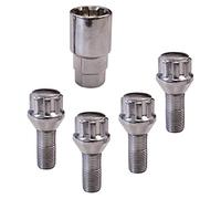 Carpoint Sicuro per la tua auto 05.205.03 Antifurto antifurto tipo C, Set di 4 con 1 adattatore, sicurezza per cerchi e ruote, sfera M12 x 1, 5x 26 mm, grigio