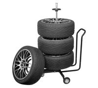 Carpoint Cavalletto Mobile Pneumatici con Copertura in Alluminio Nero