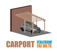 Carport Addossato in Legno 5 x 3 per Auto Pergola Gazebo Garage a Tassellare