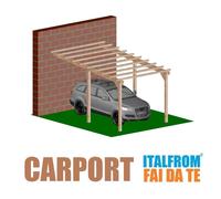 Carport Addossato in Legno 5 x 3 per Auto Pergola Gazebo Garage ad Interrare