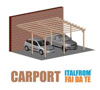 Carport Addossato in Legno 5 x 6 per Auto Pergola Gazebo Garage a Tassellare