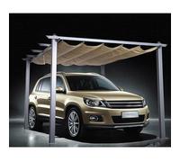 Carport - Carport Resistente Da 9,8 Piedi X 14 Piedi, Riparo For Auto E Barche, Design Con Tettoia Retrattile, Parasole For Esterni Da Giardino.(Khaki fabric version)