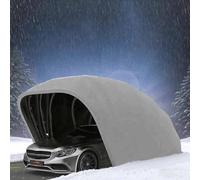 Carport grigio in acciaio inox, Carport pieghevole retrattile per impieghi gravosi, Garage retrattile semiautomatico con serratura a combinazione, Garage per auto da esterno(5.9x2.5x2.45m)