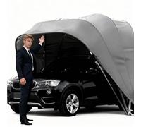 Carport in acciaio inox, Carport pieghevole semiautomatico per esterni, ampio garage pieghevole per auto, ideale per parcheggio, camion, SUV, grigio(6.4x2.8x2.65m)