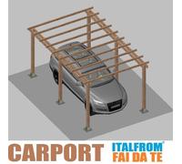 Carport in Legno 5 x 3 Tettoia per Auto Pergola Gazebo Garage a Tassellare