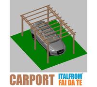 Carport in Legno 5 x 3 Tettoia per Auto Pergola Gazebo Garage ad Interrare