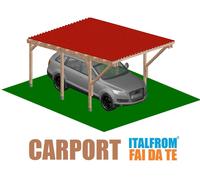 Carport in Legno 5x3 con Copertura Lamiera Ecolina Tettoia Auto Garage gazebo