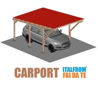 Carport in Legno 5x3 con Copertura Lamiera Ecolina Tettoia Auto Garage gazebo