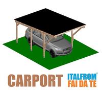 Carport in Legno 5x3 Tettoia Auto Garage gazebo Copertura Perline e Feltro