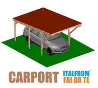 Carport in Legno 5x3 Tettoia Auto Garage Gazebo Copertura Perline e Tegole