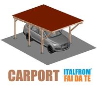 Carport in Legno 5x3 Tettoia Auto Garage Gazebo Copertura Perline e Tegole