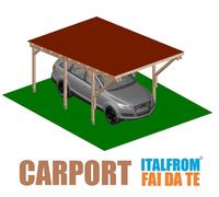 Carport in Legno 5x3 Tettoia Auto Garage Gazebo Copertura Perline e Tegole