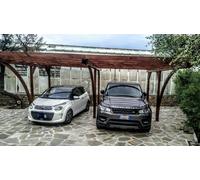 Carport in legno 5x6 h. 2,70 pergola tettoia per due auto in pino impregnato