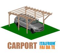 Carport in Legno Impregnato 5 x 3 Tettoia Auto Pergola Gazebo Garage a Interrare