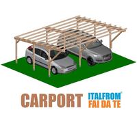 Carport in Legno Impregnato 5 x 6 Tettoia Auto Pergola Gazebo Garage a Interrare