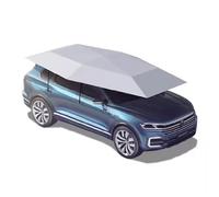 Carport pieghevole con protezione solare, tenda universale per auto, carport mobile, ombrellone per tenda da esterno con telecomando, per tenda da campeggio all'aperto, grigio argento - 4,2x2,1 m