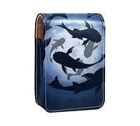 Carps Circle Cover Print Lip Gloss Holder Lipstick Case Portable Makeup Bag Travel Lipstick Organizer Case con Specchio Mini Rossetto Storage Box per le donne, Multicolore, 9.5x2x7 cm/3.7x0.8x2.7 in