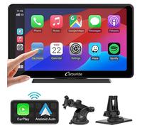 Carpuride C3 Carplay Schermo, Wireless Carplay & Android Auto, Portatile 7 pollici HD Touchscreen con AirPlay Link Specchio, Bluetooth, Navigation, Siri, FM/AUX.