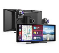 Carpuride W125A Schermo con CarPlay e Android Auto con Dash Cam | IPS HD da 11,26", Telecam Anteriore 4K + Telecam Posteriore 1080P, Registrazione in Loop,Audio Bluetooth,GPS,Siri,Mirror Link