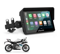 Carpuride W502 Carplay per Moto e Android Auto, Stereo Portatile per Auto Impermeabile IP67, Touchscreen IPS da 5 pollici, Navigazione/Siri per moto