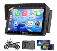 CARPURIDE W502BPRO per BMW Motorrad CarPlay 5" Android Auto Bluetooth | Doppio Bluetooth, Interfono, Condivisione Musica, EQ, Sensore Luce, Bussola, Barometro e Schermo Impermeabile 5"