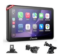 CARPURIDE W701 Pro Schermo CarPlay 7" Android Auto Bluetooth Transmission | 3 Supporti di Montaggio Inclusi, Display Touch 1080P da 7", Mirror Link, GPS, Siri, FM e Bluetooth Wireless per Auto
