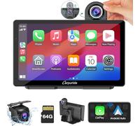 Carpuride W703 Portatile Wireless Carplay e Android Auto con Dash Cam - Schermo IPS HD da 7", Telecamera Anteriore 4K e Telecamera di Backup 1080P, registrazione in loop, GPS, Siri, MontaggioCruscotto