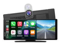 Carpuride W903 Carplay Portatile Wireless e Android Auto con Dash Cam 4K - Schermo IPS HD da 9,3", Registrazione in Loop, Bluetooth, Mirror Link, GPS, Siri, Montaggio sul Cruscotto