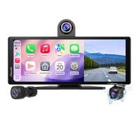 CARPURIDE W903S3 Display HD da 9,3 Pollici con CarPlay e Android Auto Cablati, Anteriore 4K + Posteriore 1080p Cablata + Telecamera a Infrarossi, Funzione Loop, GPS, FM, BT, Super Link