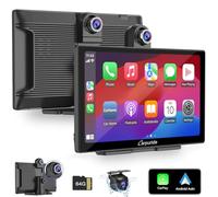 Carpuride W905 Carplay Schermo con Dashcam, Senza Fili Carplay & Android Auto, 9" Touchscreen HD Portatile, 4K Fotocamera Anteriore & Backup, Registrazione Loop, Bluetooth, Mirror Link, GPS, Siri.
