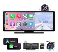 Carpuride Wireless Carplay e Android Auto con Dash Cam Schermo touch HD da 10,26