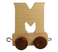 Carra in legno, lettere treno, Lok, Waggon, A-Z, nome desiderato (M)