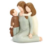 Carracci Figurine di Madre e Bambini, Statue scolpite e dipinte a mano di Mamma e Due Bambini, Figure di Madre Figlio Figlia Regali per la Festa della Mamma Anniversario Compleanno