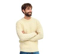 Carraig Donn, 2545, Maglione Aran in Lana Vergine, McLaughlin's Irish Shop, Marrone, XL