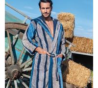 CARRARA Accappatoio unisex in spugna velur di puro cotone art. Amorgos - S/M, Blu