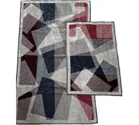 CARRARA Coppia Asciugamani in Spugna velur di Puro Cotone Art. Washingtonn - Bordeaux