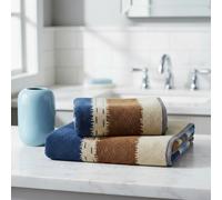 CARRARA Coppia di spugne asciugamano + ospite Carrara Daza blu a righe