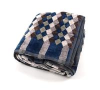 Set 1+1 asciugamano e ospite Carrara Brooklyn geometrico blu