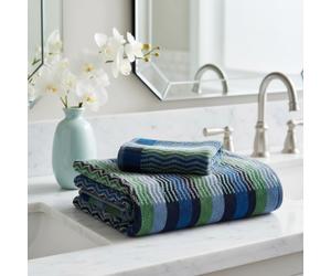 Carrara set 1+1 in spugna asciugamano e ospite Parigi blu