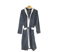 Carrara Voyage accappatoio con cappuccio in spugna di cotone (IT, Testo, L, XL, Regular, Regular, Grigio)
