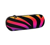 Carrdkdk Astuccio in pelle con formula matematica, astuccio rigido estetico per ragazzi e ragazze, piccolo astuccio organizer con cerniera, grande capacità, per la scuola, Stampa zebrata., Taglia