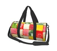 CARRDKDK Borsa da viaggio cilindrica di grande capacità, graziosa borsa da palestra che può contenere scarpe per donne e uomini, borsa stampata con finestra rotta per vacanze, fitness, allenamento