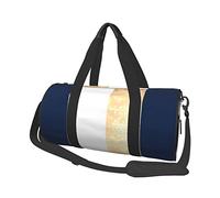 CARRDKDK Borsa da viaggio cilindrica di grande capacità, graziosa borsa da palestra che può contenere scarpe per donne e uomini, borsa stampata con finestra rotta per vacanze, fitness, allenamento