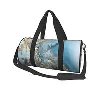 CARRDKDK Borsa da viaggio cilindrica di grande capacità, graziosa borsa da palestra che può contenere scarpe per donne e uomini, borsa stampata con finestra rotta per vacanze, fitness, allenamento